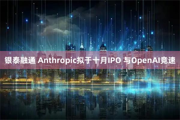 银泰融通 Anthropic拟于十月IPO 与OpenAI竞速